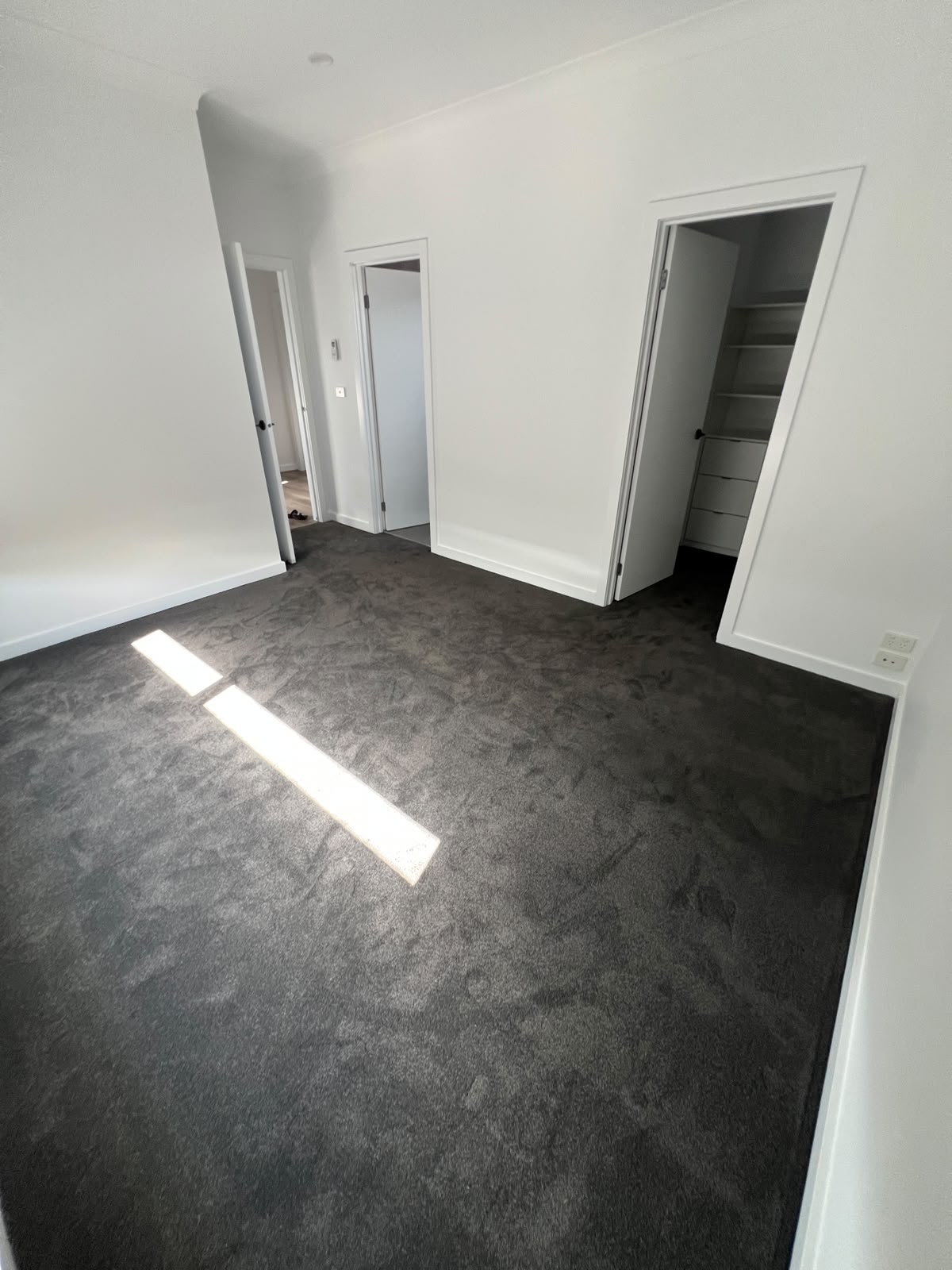 Master bedroom with attached toilet